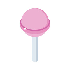 A well designed isometric icon of round lollipop