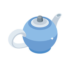 Modern isometric style icon of porcelain teapot