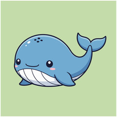 a cute cartoon whale illustration