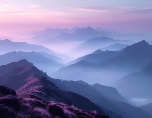 Purple Twilight Ridge Minimal Background