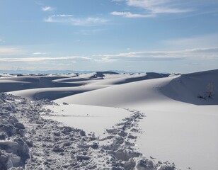 Winter Snow Hills Minimalist Landscape