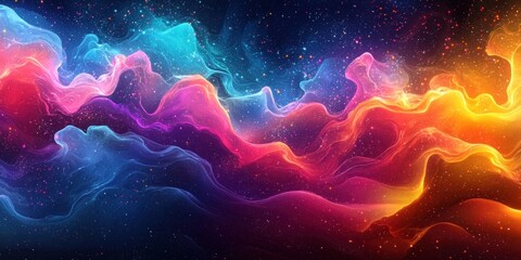 Abstract Neon Color Gradient Blurred Background with Dynamic Effect. Abstract Modern Dynamic Colors Gradient Background. Grainy Texture Background Style with Copy space.	