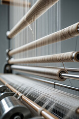 Textile Machine Weaving Natural Fiber Fabric in Factory