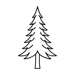 Obraz premium Stylized evergreen tree outline pine tree fir tree