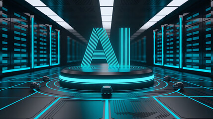 Artificial Intelligence concept featuring Generative AI and Large Language Models (LLM), symbolizing smart automation, data-driven processing, and futuristic AI technology

