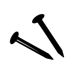 Nails vector icon. Construction hardware, carpentry tools