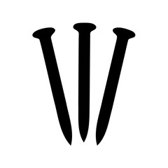 Nails vector icon. Construction hardware, carpentry tools