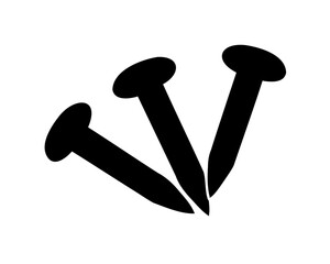 Nails vector icon. Construction hardware, carpentry tools