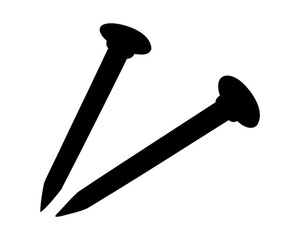 Nails vector icon. Construction hardware, carpentry tools