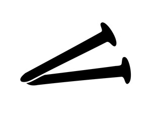 Nails vector icon. Construction hardware, carpentry tools