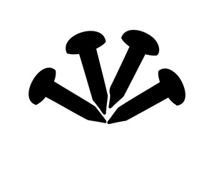 Nails vector icon. Construction hardware, carpentry tools
