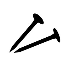 Nails vector icon. Construction hardware, carpentry tools