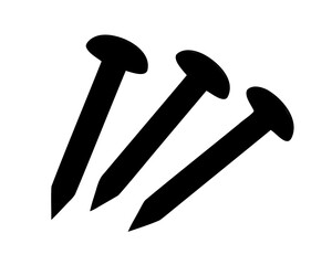 Nails vector icon. Construction hardware, carpentry tools