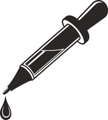 Isolated in White Background Dropper Silhouette