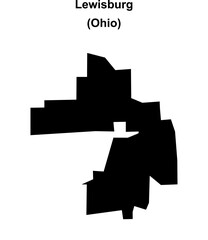 Lewisburg (Ohio) blank outline map