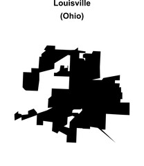 Louisville (Ohio) blank outline map