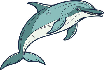 Hyper realistic dolphin illustration with lifelike details and smooth ocean blue gradient for marine and wildlife design. Hyper realistic dolphin drawing with natural curved body and glossy skin