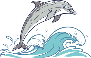 Hyper realistic dolphin illustration with lifelike details and smooth ocean blue gradient for marine and wildlife design. Hyper realistic dolphin drawing with natural curved body and glossy skin