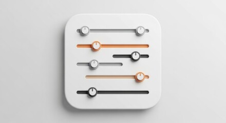 3d Render Minimalist Control Panel