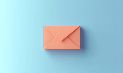 "Minimal Orange Envelope on Bright Blue Background – Clean Modern Stationery Concept for Communication and Design"