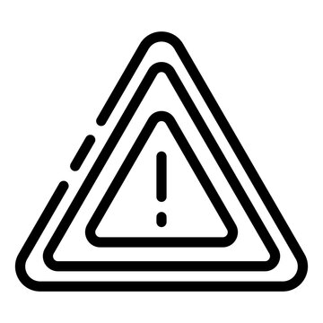 An illustration of a black and white caution sign.