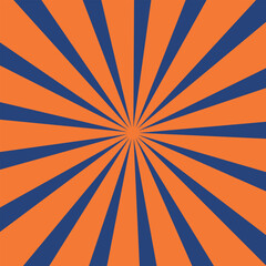 Obraz premium Abstract Radial Sunburst Pattern Orange and Blue Rays Background new 2025 trendy retro sunbrust background 