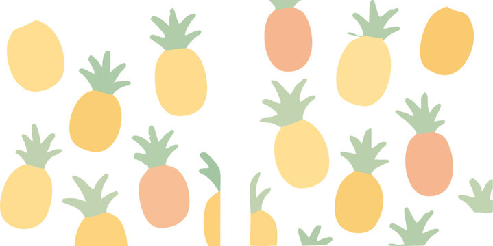 Pastel Pineapple Pattern Design.