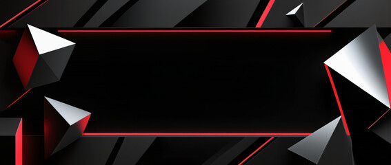 Backdrop Dark Geometric Abstraction with Red Neon Frame for Presentation Backgrounds, Website Headers, Game Design, Tech Blogs, Backdrop