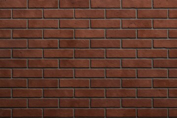 Fototapeta premium Front View of Red Brick Wall with Horizontal Rows and Rough Texture for Background or Surface Design