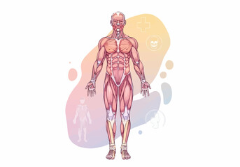 Human Musculature Displayed on Full Body Illustration