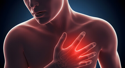 Man Holding Chest Pain Illustration