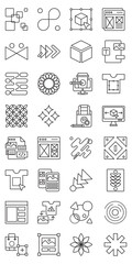 Abstract Symbolic Mockup Collection set of web icons in line style. mockup, branding mockup, poster mockup and logo mockup. Vector illustration