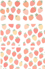 Seamless Pattern of Pastel Pink Strawberries.