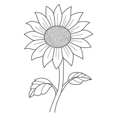 Simple Sunflower Sketch – Black and White Floral Art