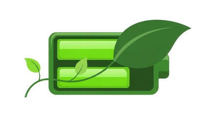 Green energy concept with a wallet and growing leaf symbolizing eco friendly finance