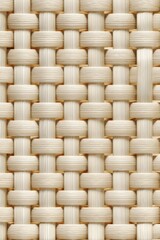 Seamless off-white rattan weaving texture with honey highlights, natural fiber lattice illuminated by soft side lighting, organic pattern for home decor apps, minimalist mobile wallpapers
