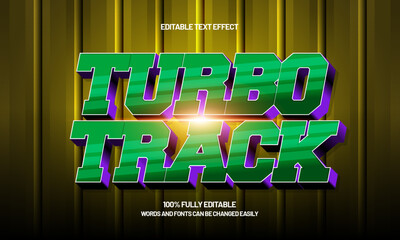 turbo track editable text effect with a race and finish text style