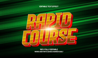 rapid course editable text effect with a race and finish text style