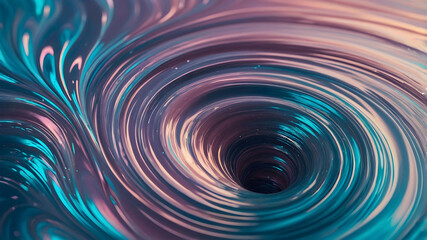 Abstract Vortex with Swirling Teal and Purple Hues