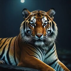 Fototapeta premium tiger on a black background