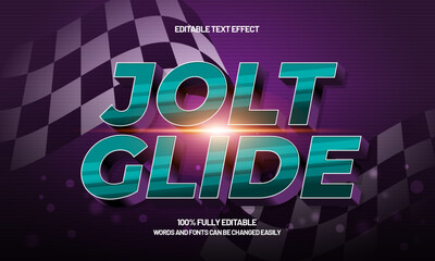 jolt glide editable text effect with a race and finish text style