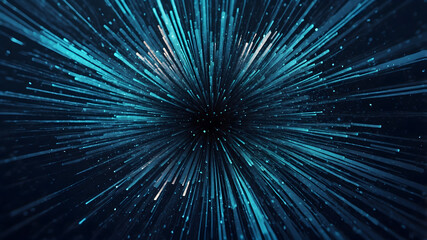 Abstract Burst of Blue and Teal Lines of Energy