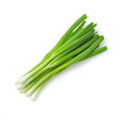 Fresh green spring onion isolated on white background