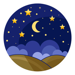 Fototapeta premium Night sky with moon and stars