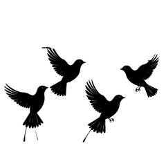 Obraz premium Weaver birds leafy branch silhouette clipart drawing black