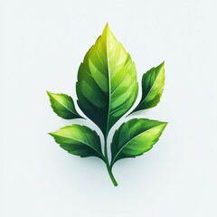 Vibrant green leaf illustration highlighting nature’s beauty and detail in a minimalist design style