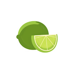 Obraz premium Fresh and Vibrant Lime Illustration with Slice