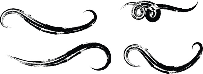 hand drawn Swoosh and swoop underline. Memo note highlight. Handwritten underline accent element. Hand drawn scribble pen strokes
