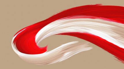 Abstract Brush Strokes Red White Colors