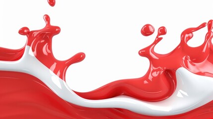 Red and White Liquid Splash